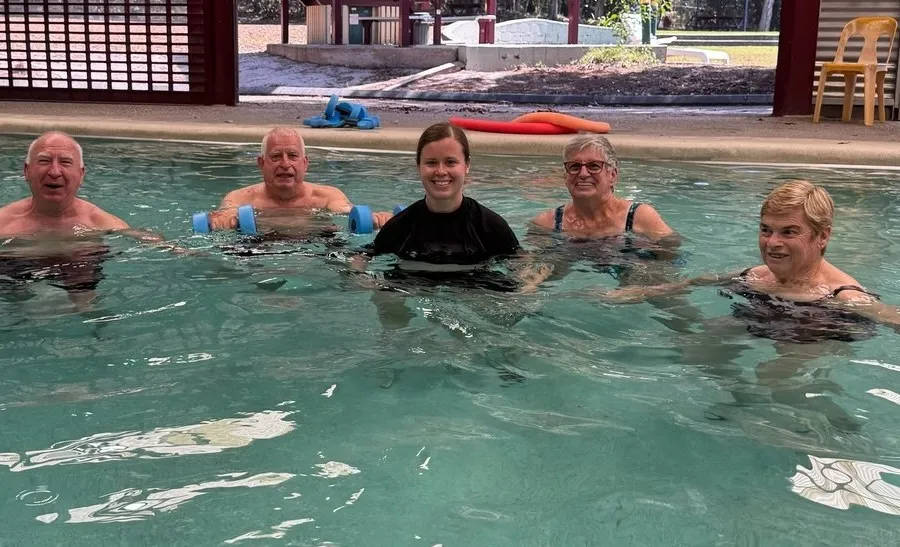 Forward Health hydrotherapy class in the pool