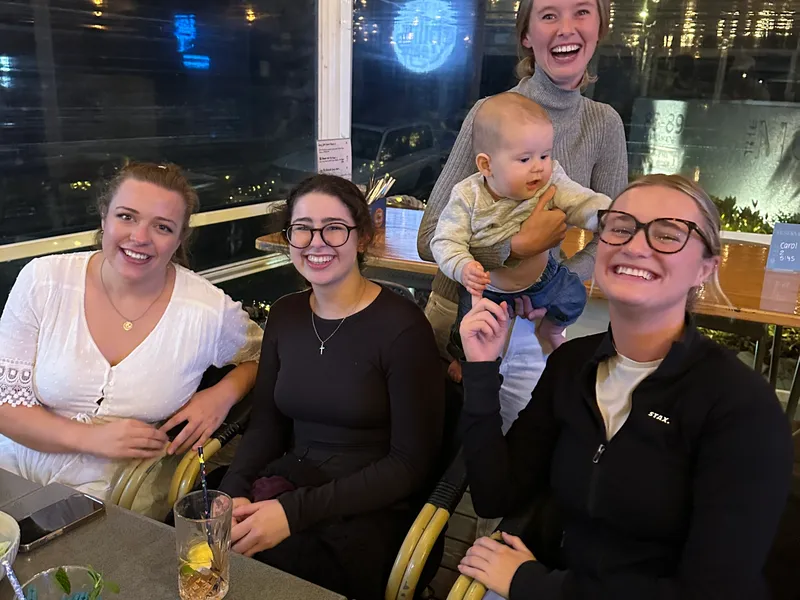 Team dinner, bub included.